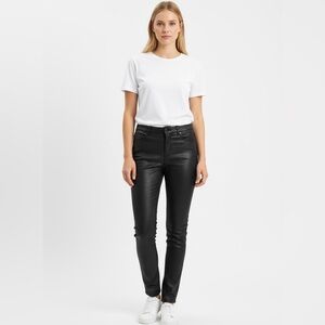 Bianco Black Textured Leather Skinny Pants Womens Size 26